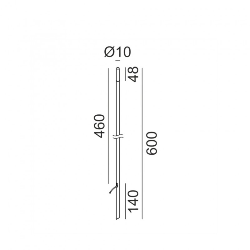 Столбик светодиодный LTX FIREFLY, D10mm, H460mm, LED 0.5W, 3000K, IP65, опаловый/черный (08.6046.1.930.BK)