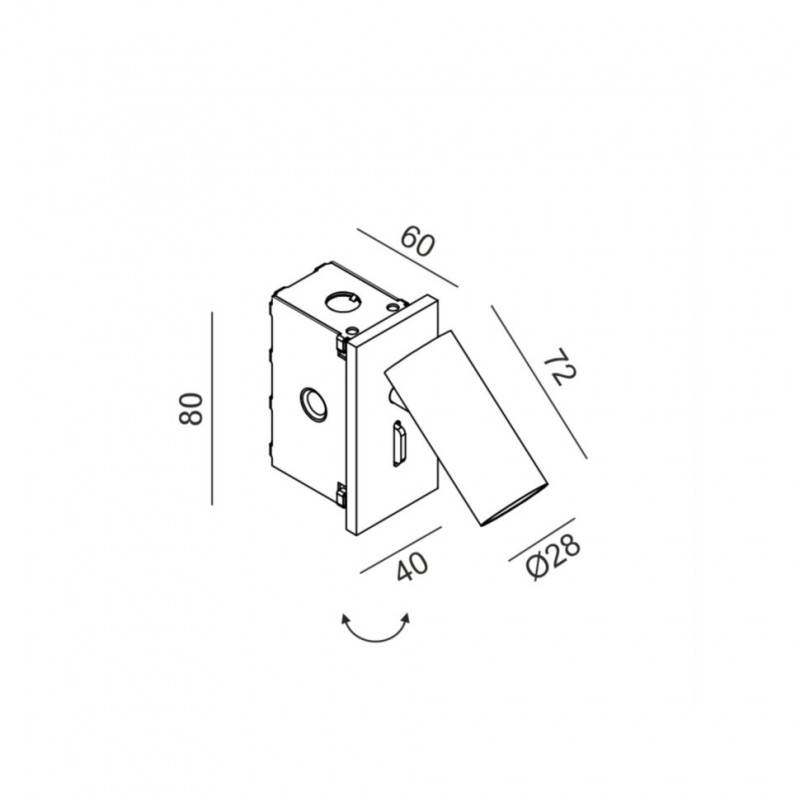 Светильник настенный LTX TO READ IN, L40mm, H80mm, SP60mm, CREE LED 2.1W, 3000К, белый (10.0372.2.930.WH)