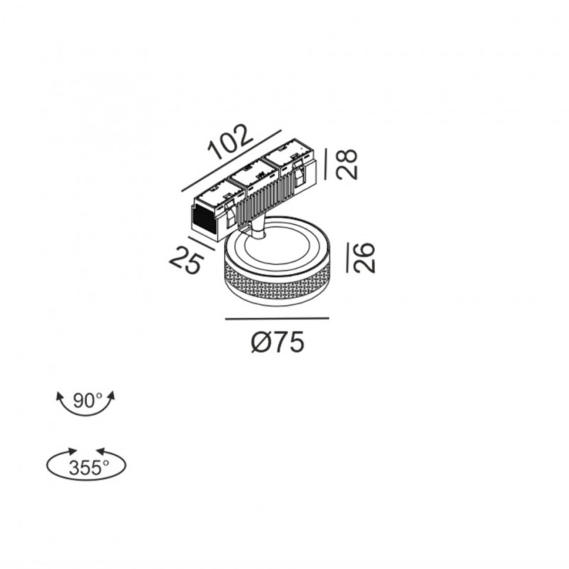 Світильник LTX IN_RING SOL MINI, D75mm, H26mm, LED 6.3W, 3000К, білий/чорний (09.7526.7.930.WHG/BK)