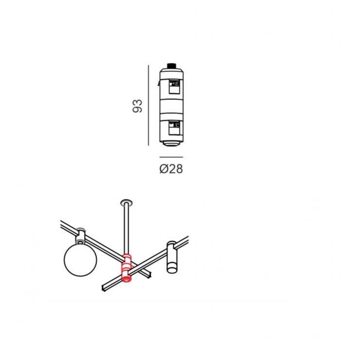Подвійний електромеханічний з'єднувач LTX AIR_SS EL KIT подвійний електромеханічний з'єднувач, D28mm, H93mm, латунь (15.LE2809.BR)