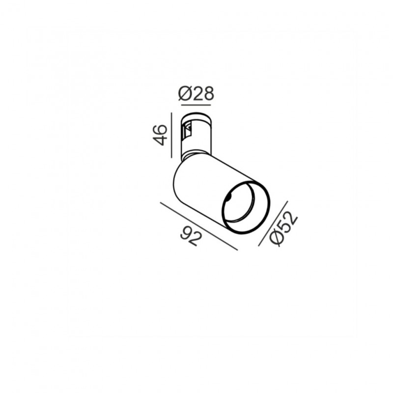 Світильник прожекторного типу LTX AIR_TUB M A, D52mm, H92mm, LED 9W, 3000K, DIM: DALI, 0-10V, чорний (15.0591.9.930.BK)