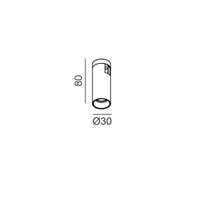 Светильник прожекторного типа LTX AIR_TUB S, D30mm, H80mm, LED 4W, 3000K, DIM: DALI, 0-10V, черный (15.0308.4.930.BK)