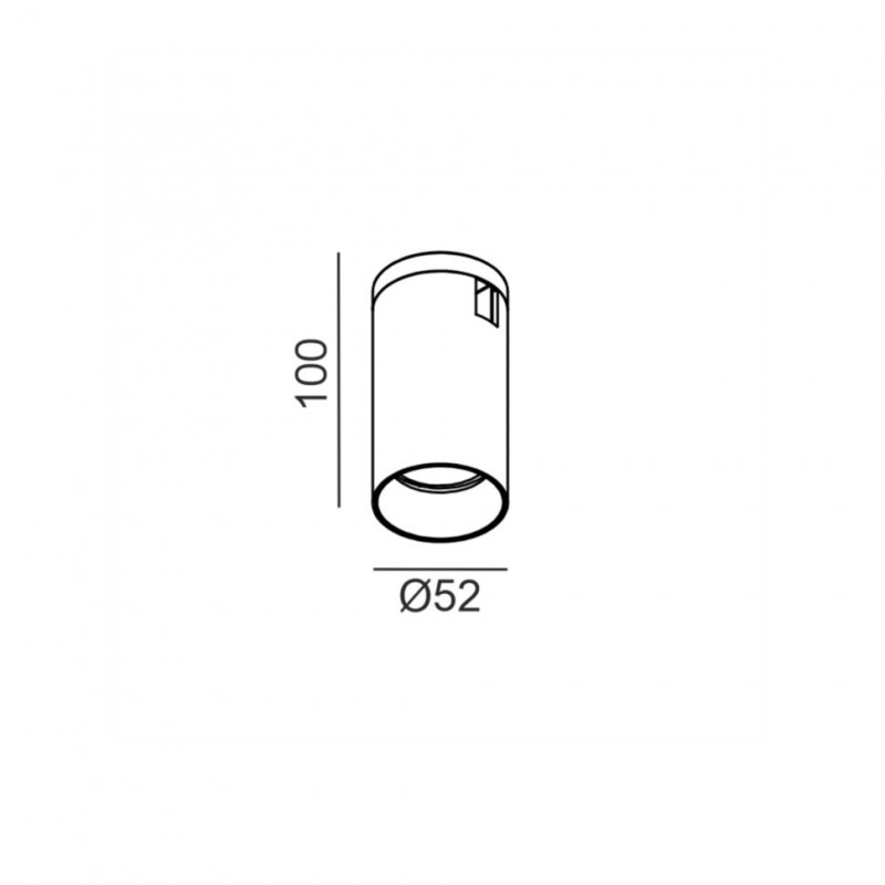 Светильник прожекторного типа LTX AIR_TUB M, D52mm, H100mm, LED 9W, 3000K, DIM: DALI, 0-10V, черный (15.0510.9.930.BK)