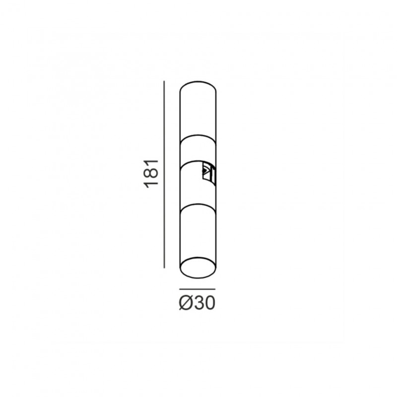 Светильник прожекторного типа LTX AIR_TUB 2MAT, D30mm, H179mm, LED 2x4W, 3000K, DIM: DALI, 0-10V, опал/черный (15.0302.8.930.BK)