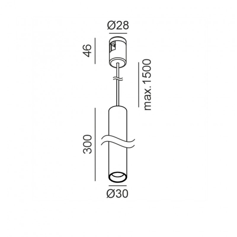 Світильник підвісний LTX AIR_TUB S P, D30mm, H300mm, LED 6W, 3000К, латунь (15.0330.4.930.BR)