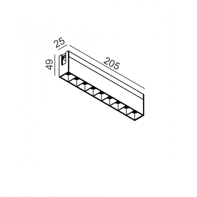 Світильник лінійний LTX AIR_COMFORT, L205mm, W25mm, H49mm, LED 9W, 3000К, чорний (15.2051.9.930.BK)