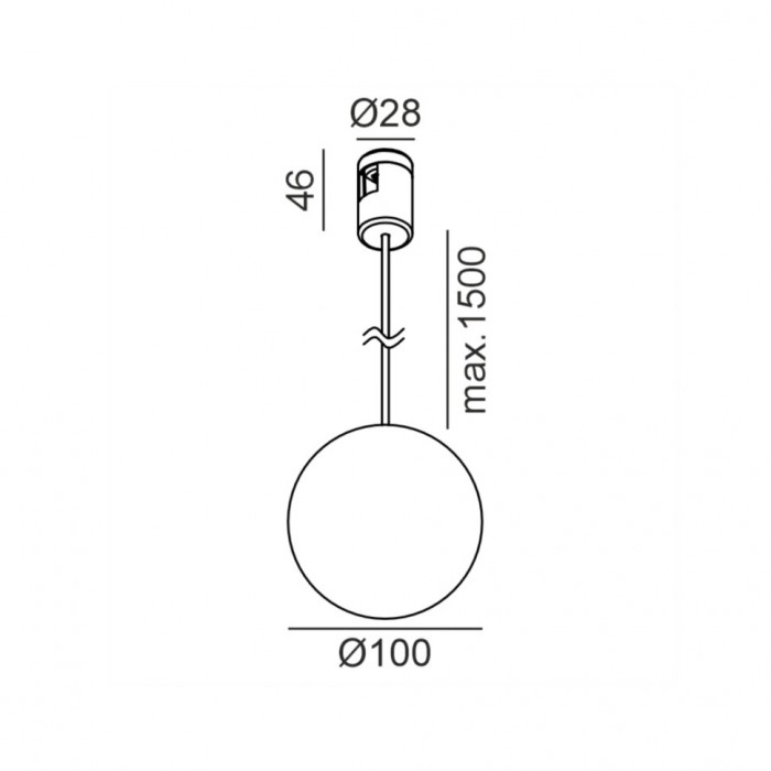 Світильник підвісний LTX AIR_SFERA P, D100mm, LED 4W, 3000К, опал/латунь (15.1000.4.930.BR)