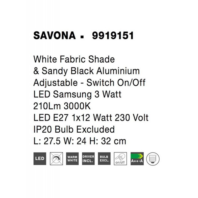 Бра - Nova Luce 9919151 Savona