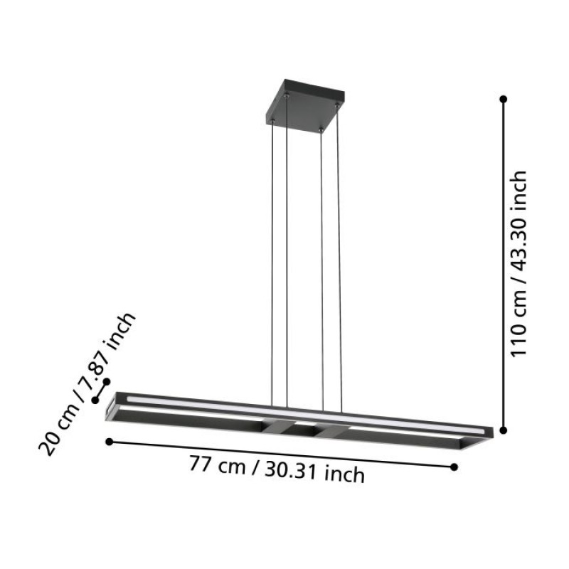 Підвісний світильник Eglo 99681 SALVILANAS-Z pendant light, 33 Вт, 4300 лм, 2700К-6500К