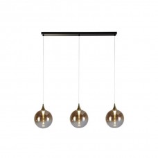 Підвісний світильник Searchlight 76410-3BK Alchemy 3Lt LED Bar Pendant Lamp, Black metal and Amber Glas, 12 Вт, 831 лм, 3000К