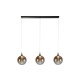Підвісний світильник Searchlight 76410-3BK Alchemy 3Lt LED Bar Pendant Lamp, Black metal and Amber Glas, 12 Вт, 831 лм, 3000К
