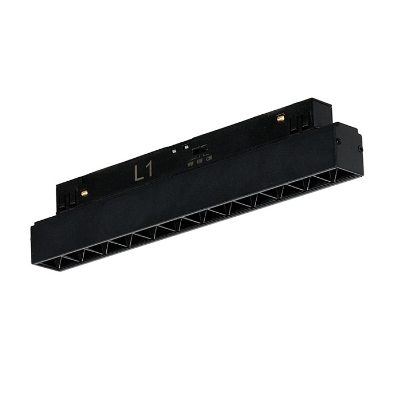 Магнитный трековый светильник Azzardo AZ6240 ALFA KIRA TRACK MAGNETIC 2LINE 12W CCT SWITCH DIM BK, 12 Вт, 3000K/4000K/6000K