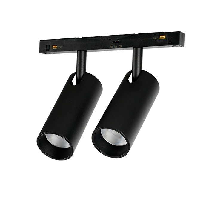 Магнітний трековий світильник Azzardo AZ6253 ALFA NIKO 2 TRACK MAGNETIC 2LINE 2X12W CCT SWITCH DIM BK, 12 Вт, 3000K/4000K/6000K