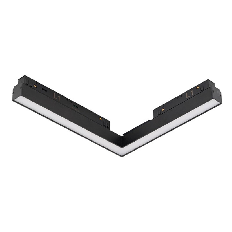 Магнитный трековый светильник Azzardo AZ6244 ALFA SAGA TRACK MAGNETIC 2LINE CORNER A 24W CCT SWITCH DIM BK, 24 Вт, 3000K/4000K/6000K