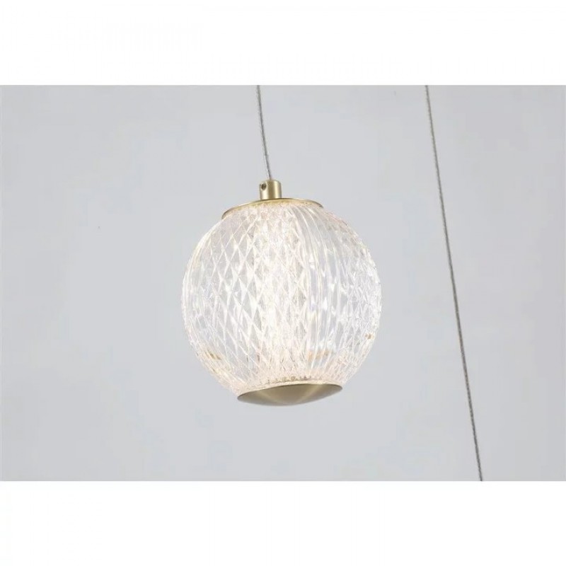 Подвесной светильник Searchlight 51481-5SB Allure 5Lt Multi-Drop Pendant - Satin Brass & Clear Acrylic, 21 Вт, 1445 лм, 3000К
