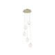 Подвесной светильник Searchlight 51481-5SB Allure 5Lt Multi-Drop Pendant - Satin Brass & Clear Acrylic, 21 Вт, 1445 лм, 3000К