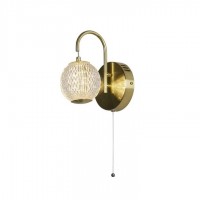 Бра Searchlight 51481SB Allure Wall Light - Satin Brass Metal & Clear Acrylic, 5 Вт, 430 лм, 3000К