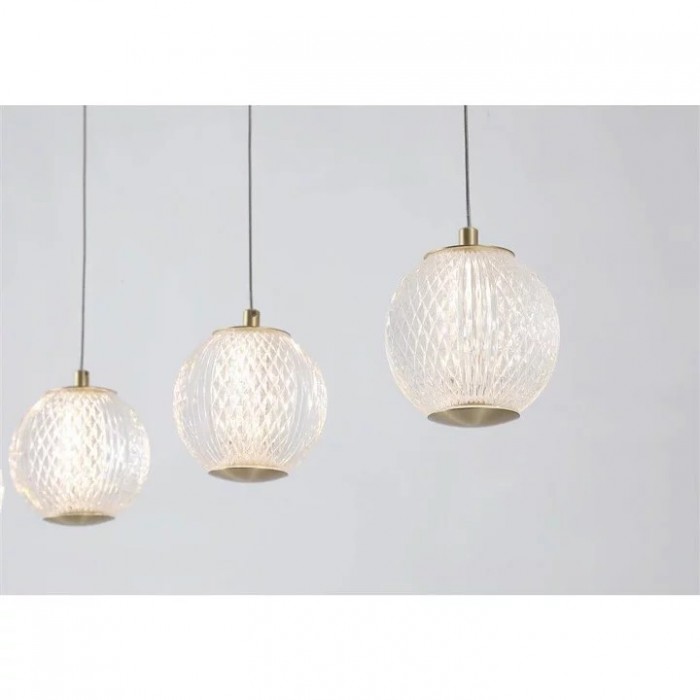 Подвесной светильник Searchlight 51485-5SB Allure 5Lt Bar Pendant - Satin Brass Metal & Clear Acrylic, 21.02 Вт, 1445 лм, 3000К
