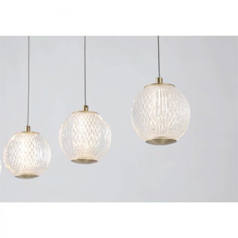 Подвесной светильник Searchlight 51485-5SB Allure 5Lt Bar Pendant - Satin Brass Metal & Clear Acrylic, 21.02 Вт, 1445 лм, 3000К