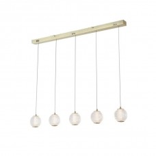 Подвесной светильник Searchlight 51485-5SB Allure 5Lt Bar Pendant - Satin Brass Metal & Clear Acrylic, 21.02 Вт, 1445 лм, 3000К