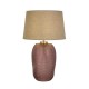 Настільна лампа Searchlight EU44652PI Amethyst 1Lt Table Lamp, Pink Glass with Natural Linen Shade