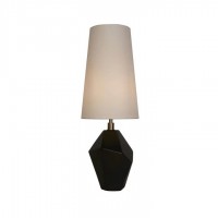 Настільна лампа Searchlight EU88250BK Apex 1Lt Table Lamp, Antique Brass Metal Black Resin, White