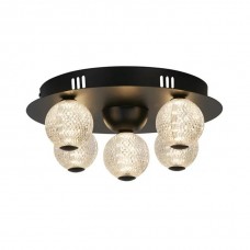 Люстра - Searchlight 20923BK Asteroid LED Flush, Black Metal with Clear Acrylic Balls, 21 Вт, 1424 лм, 3000К
