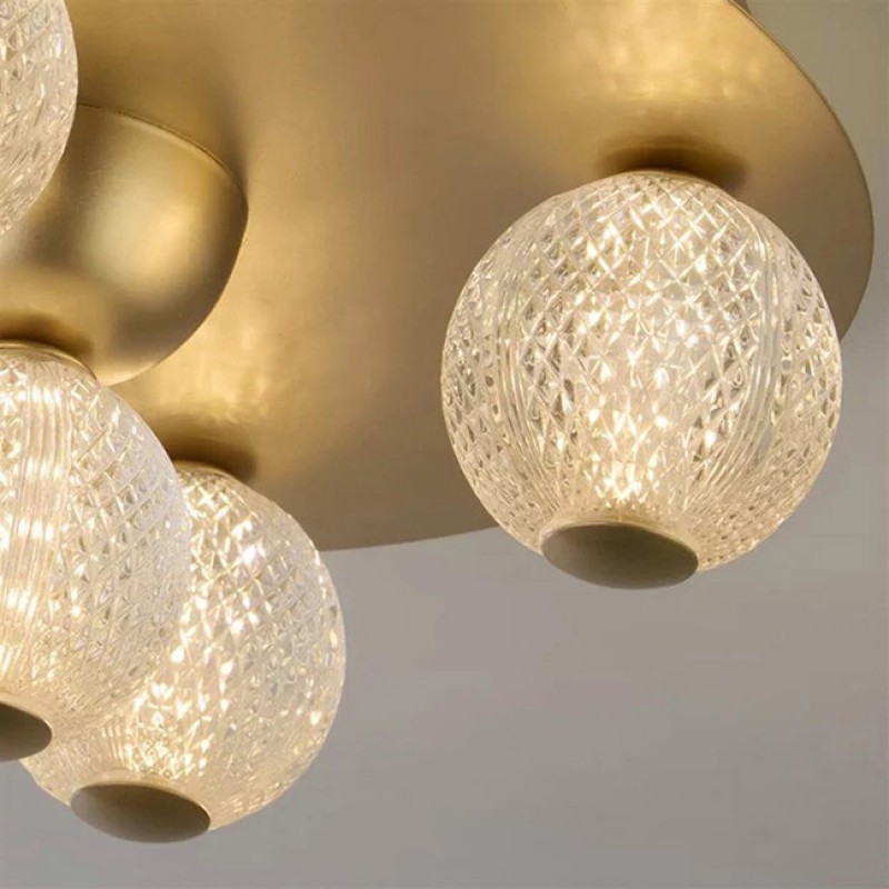 Люстра Searchlight 20923GO Asteroid Led Flush,Gold Metal with Clear Acrylic Balls, 21 Вт, 1424 лм, 3000К