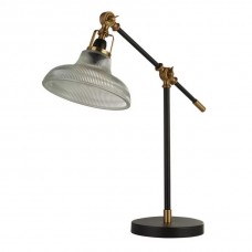 Настільна лампа Searchlight EU60020BK Berwick Table Lamp - Black Brass with Clear Ribbed Glass