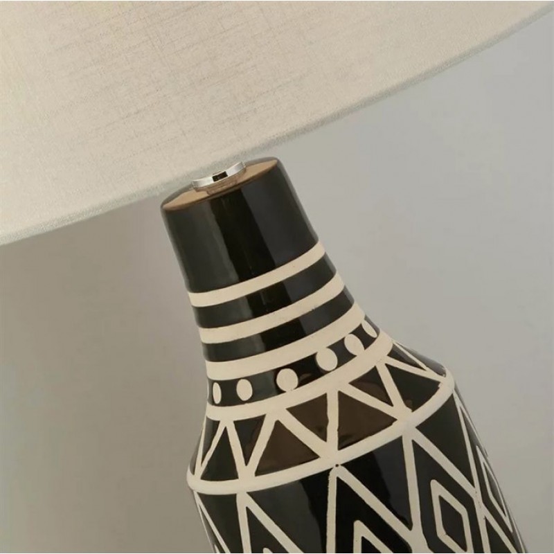 Настільна лампа Searchlight EU60059BK Bourne Table Lamp - Black & White Ceramic
