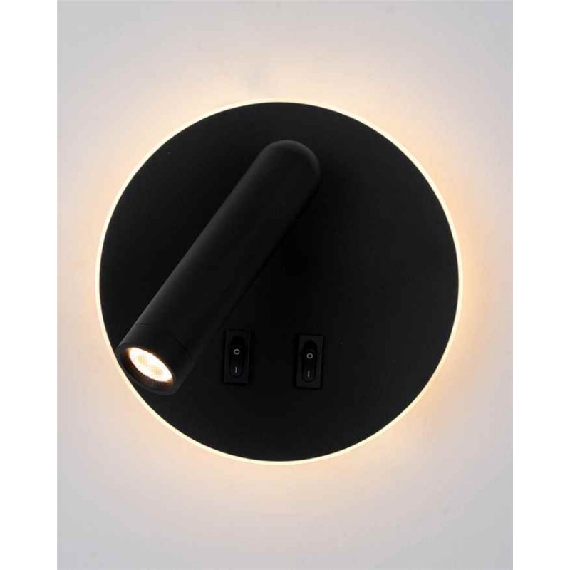 Бра, настінний світильник Italux WL-53742-1-BK Furla LED 1x8W 3000K 516Lm IP20 чорний
