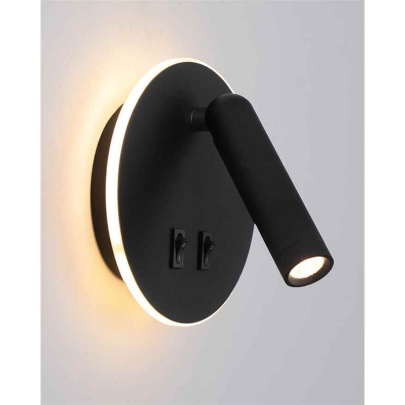 Бра, настінний світильник Italux WL-53742-1-BK Furla LED 1x8W 3000K 516Lm IP20 чорний