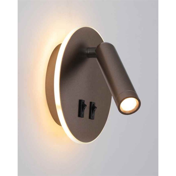 Бра, настенный светильник Italux WL-53742-1-CF Furla LED 1x8W 3000K 516Lm IP20 коричневый