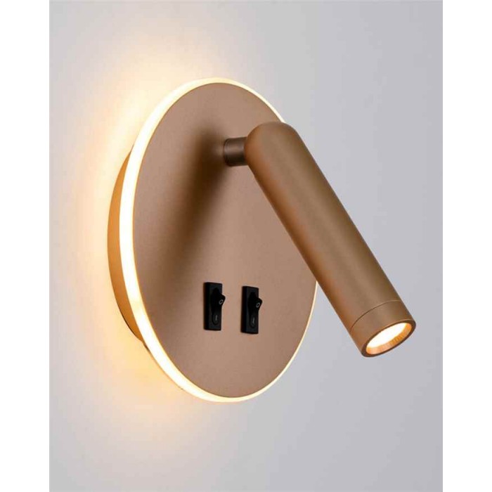 Бра, настенный светильник Italux WL-53742-1-GD Furla LED 1x8W 3000K 516Lm IP20 золотой