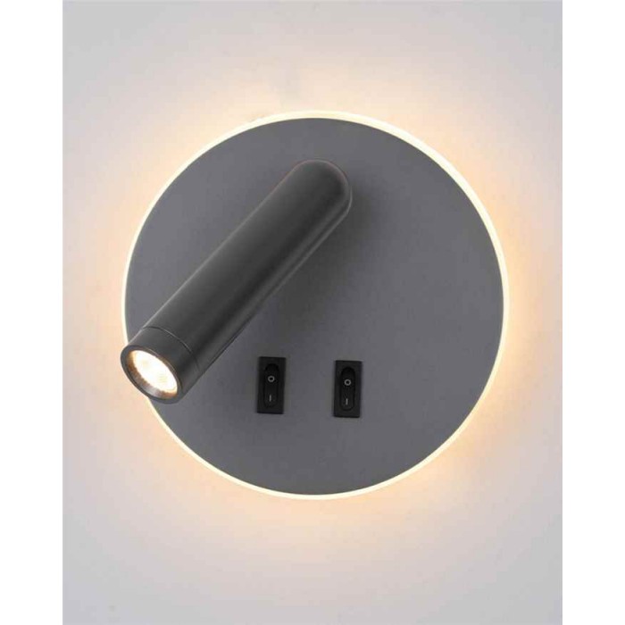 Бра, настенный светильник Italux WL-53742-1-GR Furla LED 1x8W 3000K 516Lm IP20 серый