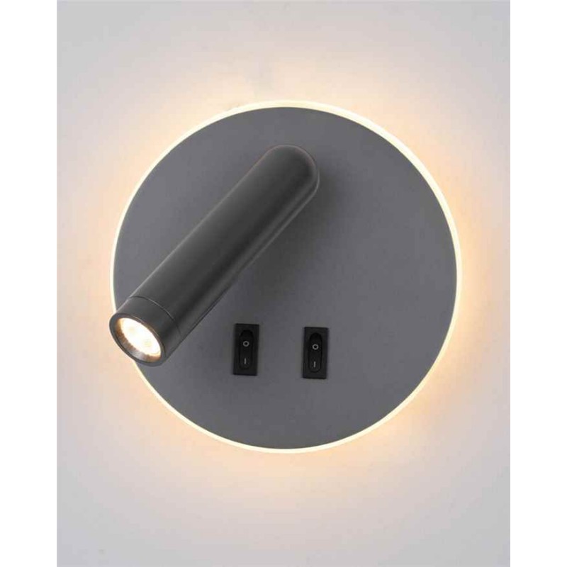 Бра, настінний світильник Italux WL-53742-1-GR Furla LED 1x8W 3000K 516Lm IP20 сірий