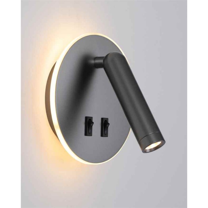 Бра, настенный светильник Italux WL-53742-1-GR Furla LED 1x8W 3000K 516Lm IP20 серый