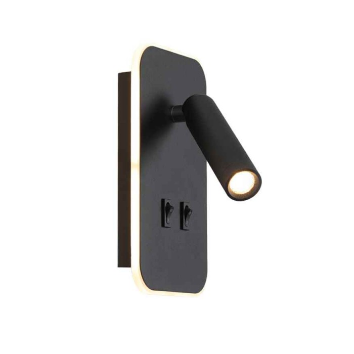 Бра, настенный светильник Italux WL-83957-1-BK Doria LED 1x8W 3000K 559Lm IP20 черный