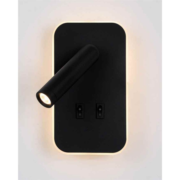 Бра, настенный светильник Italux WL-83957-1-BK Doria LED 1x8W 3000K 559Lm IP20 черный