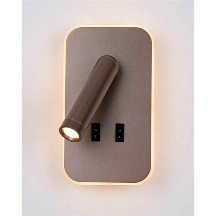 Бра, настенный светильник Italux WL-83957-1-CF Doria LED 1x8W 3000K 559Lm IP20 коричневый