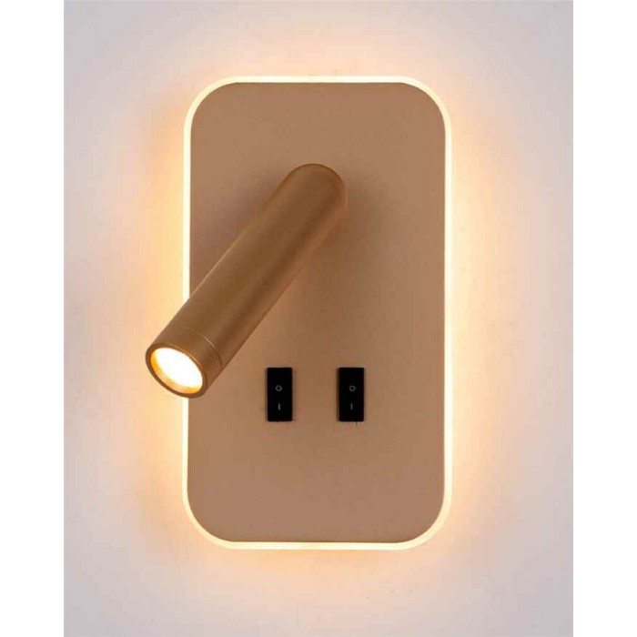 Бра, настенный светильник Italux WL-83957-1-GD Doria LED 1x8W 3000K 559Lm IP20 золотой