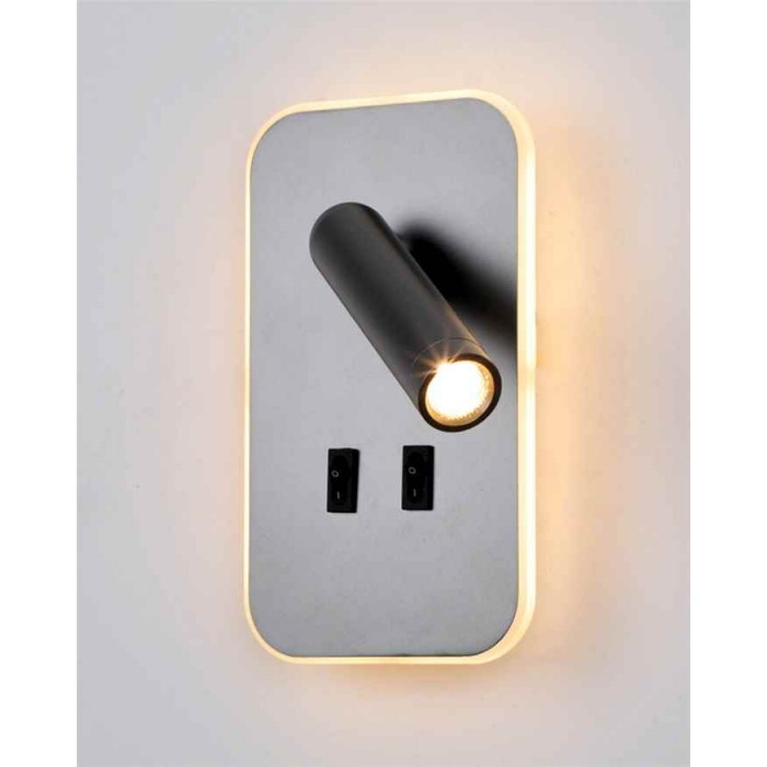 Бра, настенный светильник Italux WL-83957-1-GR Doria LED 1x8W 3000K 559Lm IP20 серый