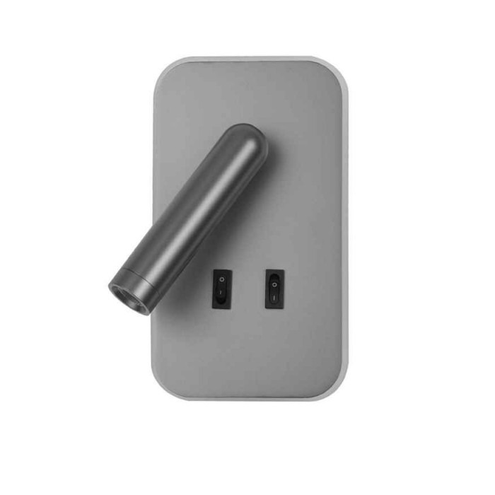 Бра, настенный светильник Italux WL-83957-1-GR Doria LED 1x8W 3000K 559Lm IP20 серый