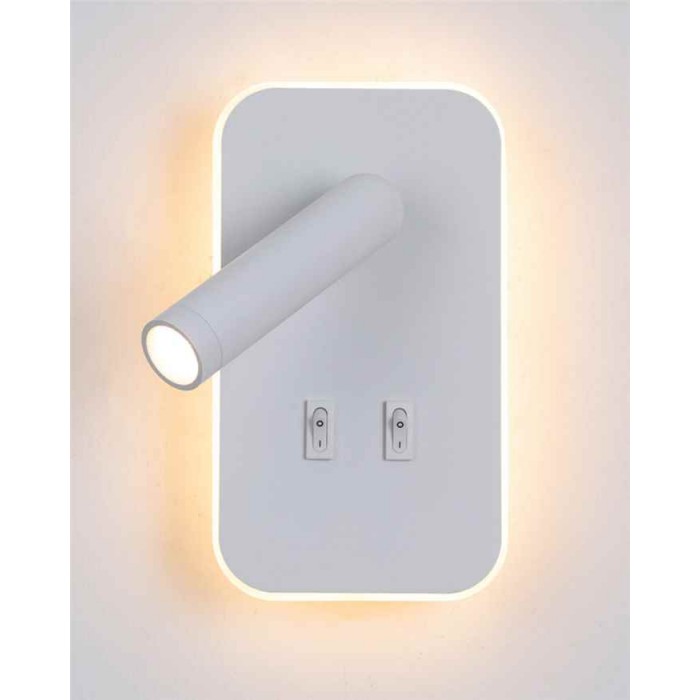 Бра, настенный светильник Italux WL-83957-1-WH Doria LED 1x8W 3000K 559Lm IP20 белый