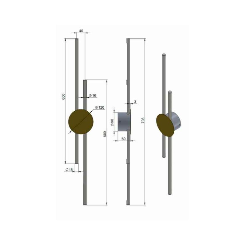 Бра, настенный светильник Pikart 33894-3 LINE 2 LED 2x10W 3000K IP20 янтарный