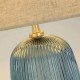 Настільна лампа Searchlight EU44652AZ Cameo 1Lt Table Lamp, Blue Glass with Natural Linen Shade