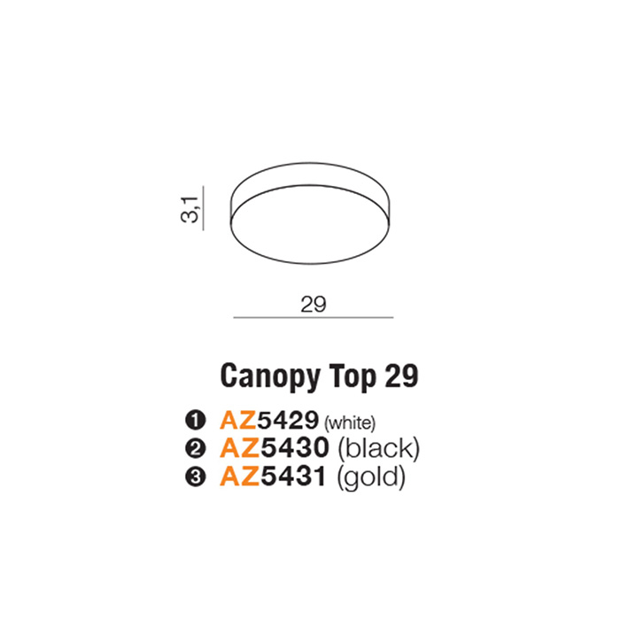 Стельова чаша Azzardo AZ5429 CANOPY TOP 29cm WH
