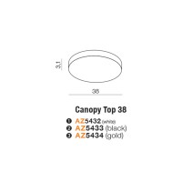Стельова чаша Azzardo AZ5433 CANOPY TOP 38cm BK