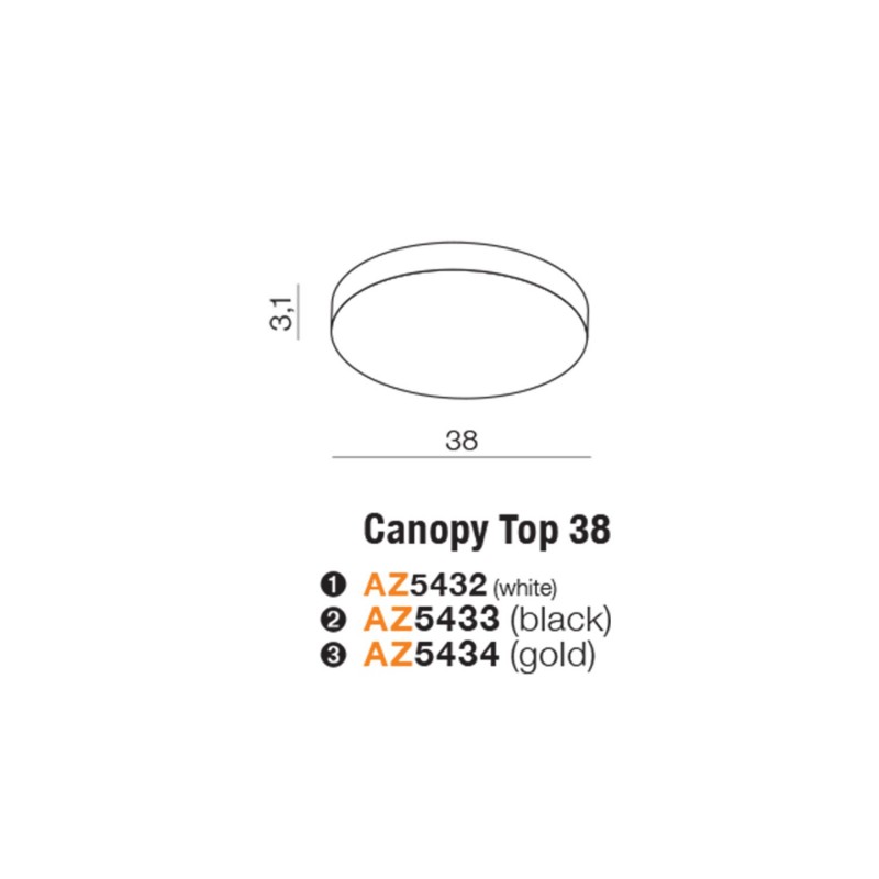 Стельова чаша Azzardo AZ5434 CANOPY TOP 38cm GO