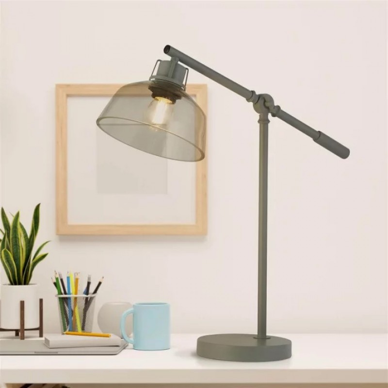 Настільна лампа Searchlight EU60997GY Canterbury Table Lamp - Clear Glass & Grey Task